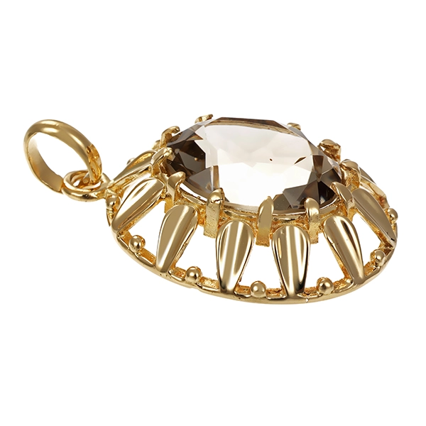 Anhänger, 14K, Gelbgold, Rauchquarz