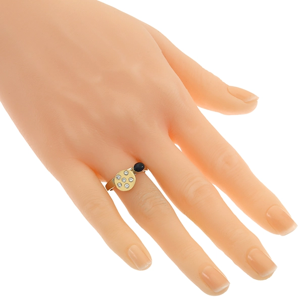 Ring, 18K, Gelb-/Weißgold, Saphir, Brillanten
