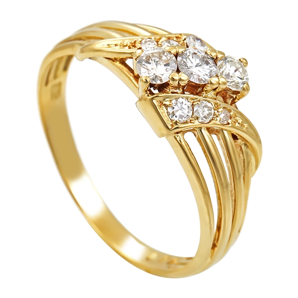 Diamantring, 14K, Gelbgold, Brillanten