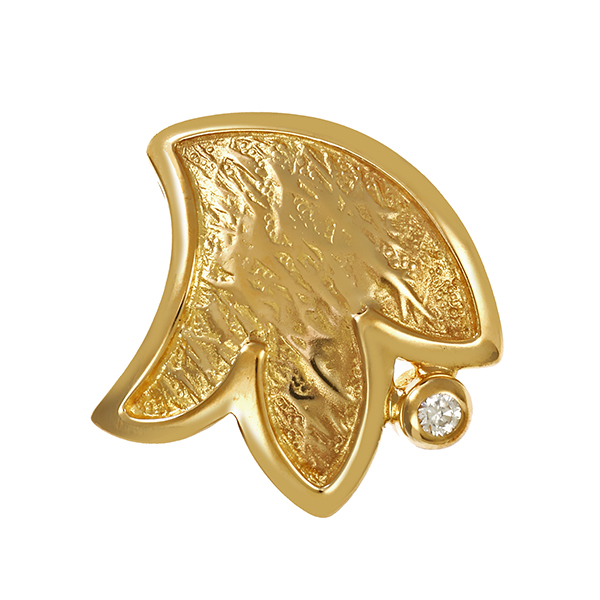 Anhänger, 8K, Gelbgold, Zirkonia