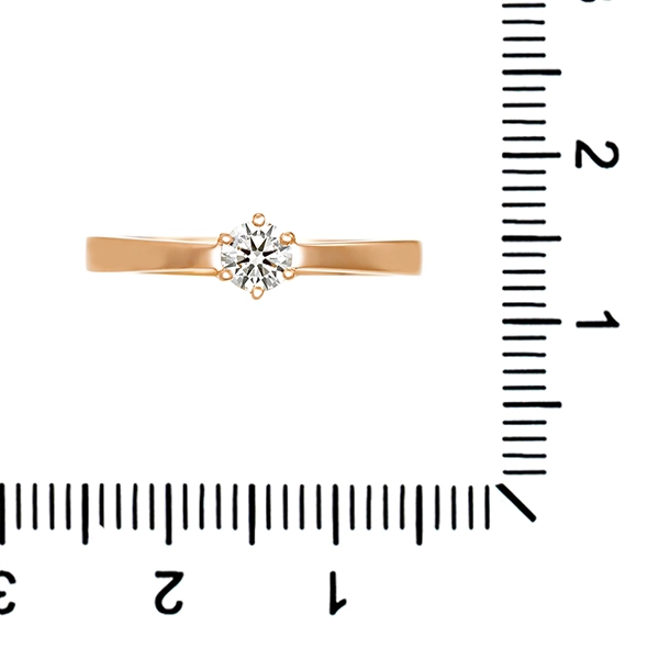 Diamantring, 18K, Rotgold, Brillant 0,25 ct