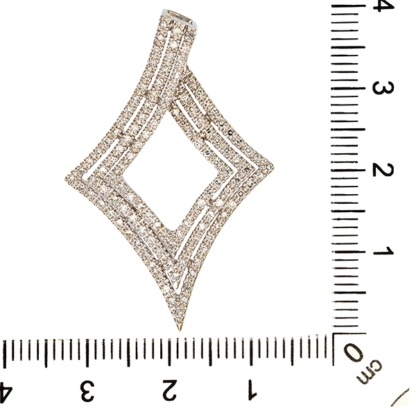 Anhänger, 14K, Weißgold, Diamanten