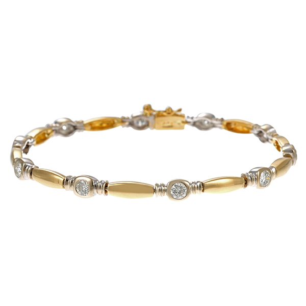 Armband, 18K, Gelb-/Weißgold, Brillanten