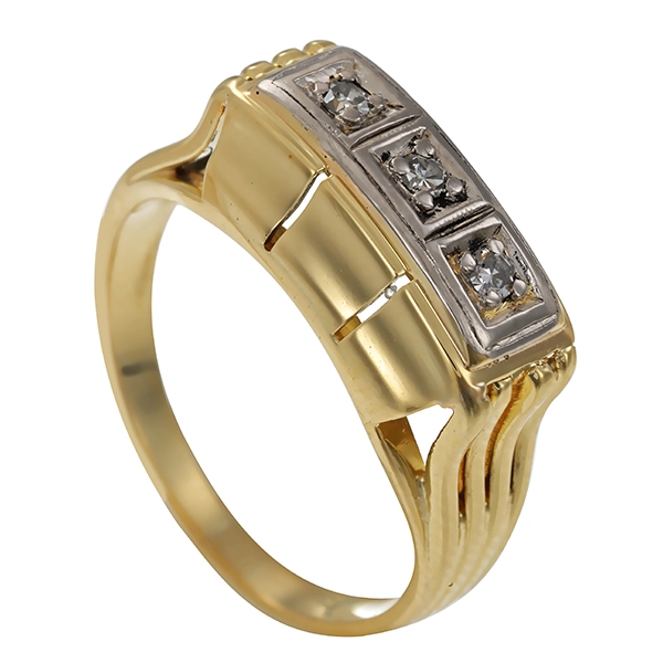 Diamantring, 14K, Gelb-/Weißgold, Diamant