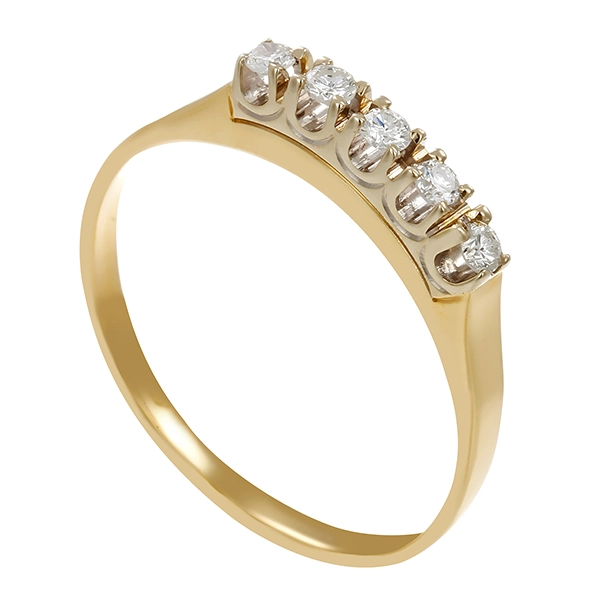 Diamantring, 14K, Gelb-/Weißgold, Brillanten 0,20 ct