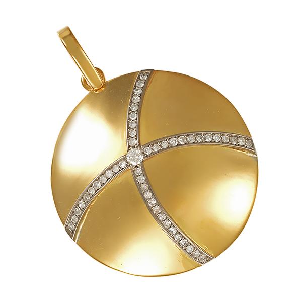 Anhänger, 18K, Gelb-/Weißgold, Brillant, Diamanten