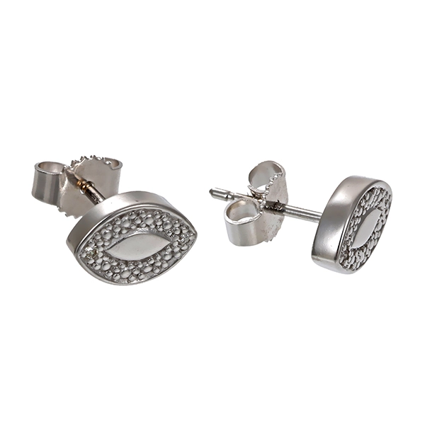 Ohrstecker, 8K, Weißgold, 4 Diamanten