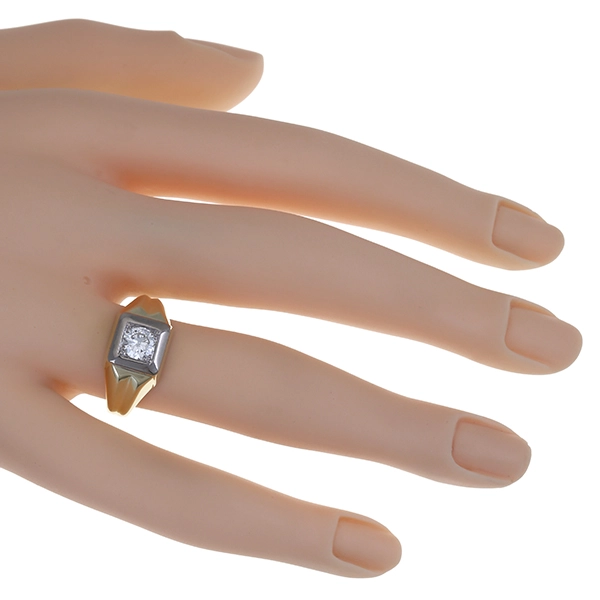 Diamantring, 14K, Gelb-/Weißgold, Brillant 0,52 ct