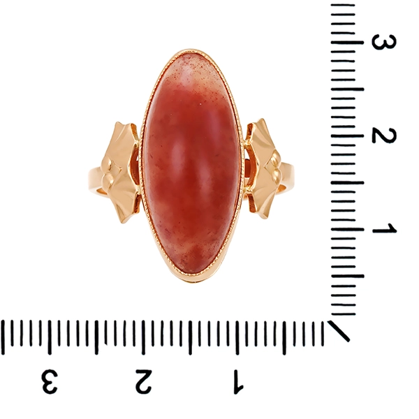 Ring, 14K, Rotgold, Karneol