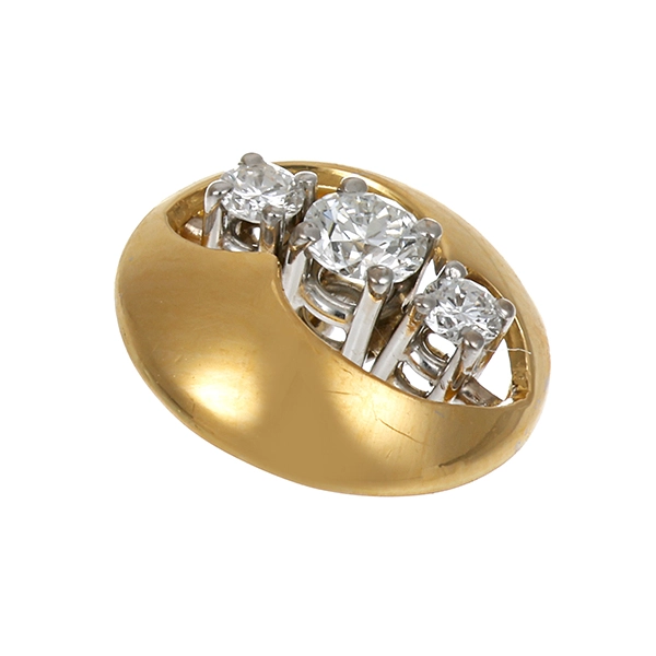 Anhänger, 18K, Gelb-/Weißgold, 3 Brillanten