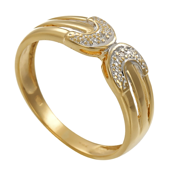 Diamantring, 14K, Gelbgold, Diamanten