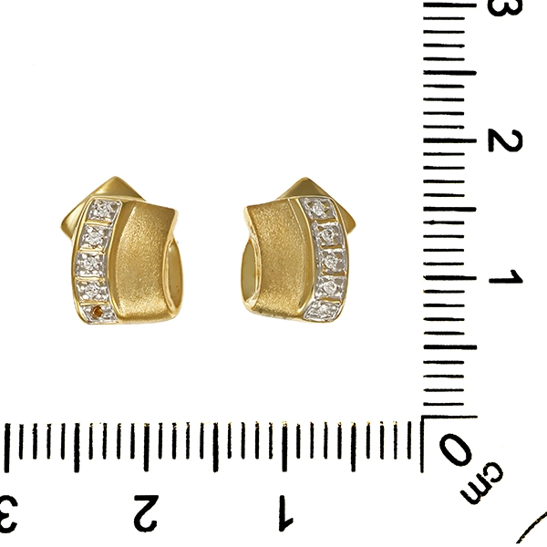 Ohrstecker, 8K, Gelb-/Weißgold, Zirkonia
