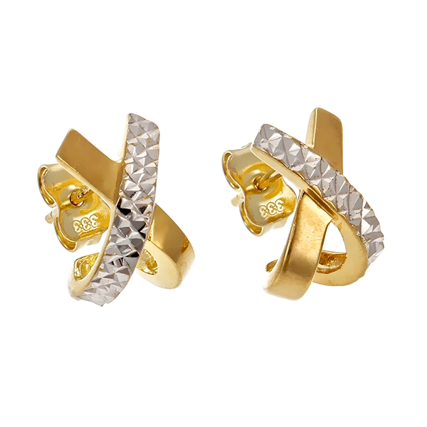 Ohrstecker, 8K, Gelb-/Weißgold