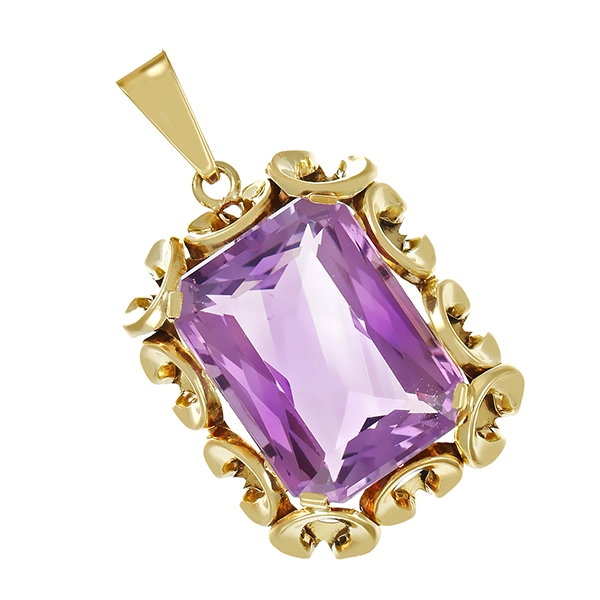 Anhänger, 14K, Gelbgold, Amethyst