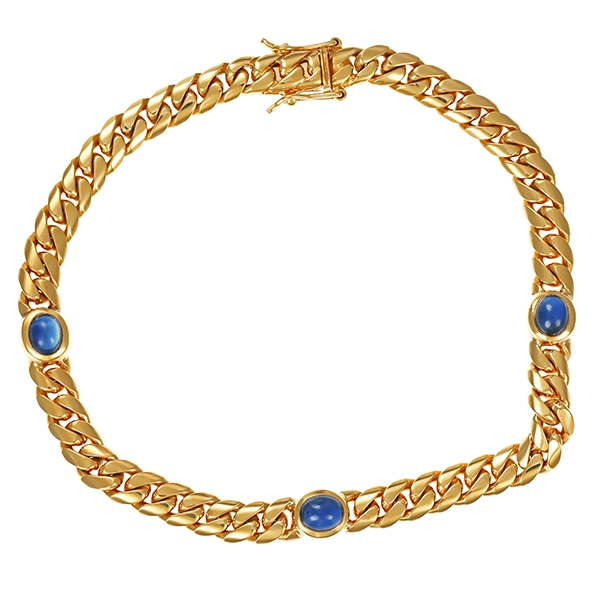 Armband, 18K, Gelbgold, Saphire, Panzer-