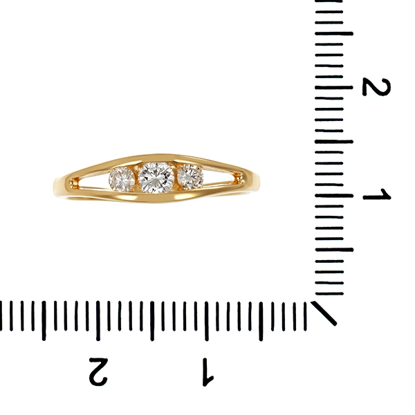 Diamantring, 14K, Gelbgold, Brillanten 0,23 ct