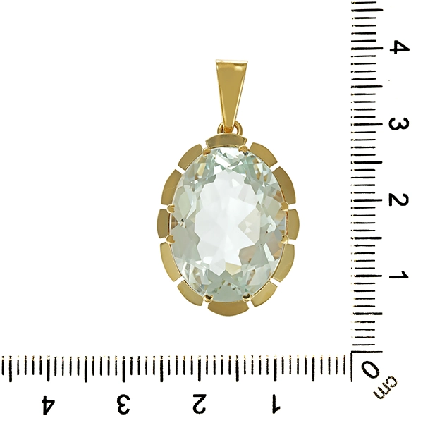 Anhänger, 14K, Gelbgold, Beryll