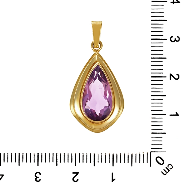 Anhänger, 8K, Gelbgold, Amethyst