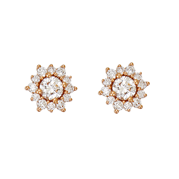Ohrstecker, 18K, Rotgold, Brillanten 0,52 ct