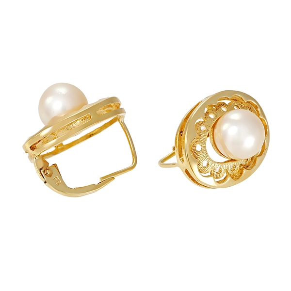 Ohrhänger, 14K, Gelbgold, Perle