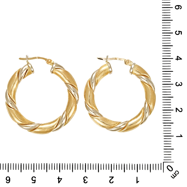 Creolen, 14K, Gelb-/Weißgold