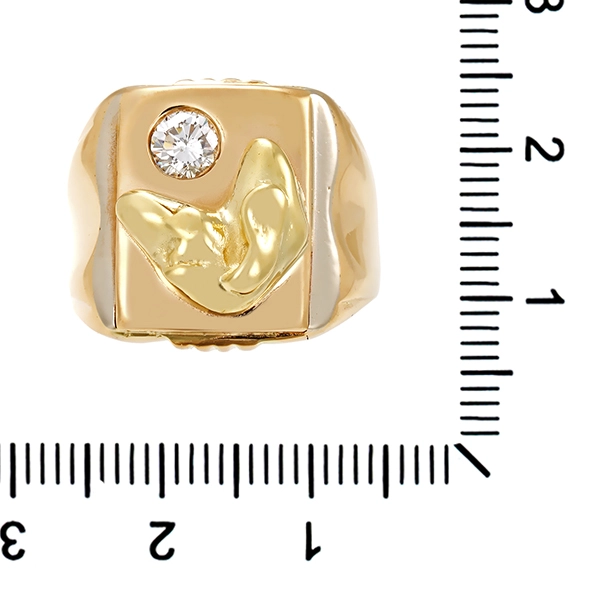 Herrenring, 14K, Gelbgold, Brillant 0,40 ct