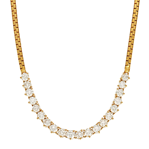 Collier, 18K, Gelbgold, Brillanten 1,80 ct