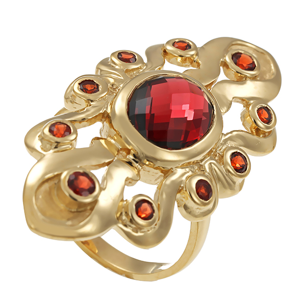 Ring, 9K, Gelbgold, Granat