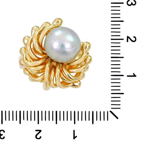 Ring, 18K, Gelbgold, Perle