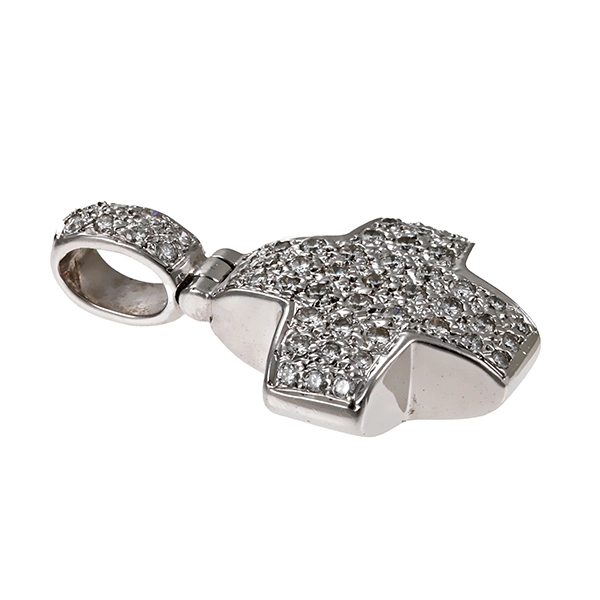 Anhänger, 18K, Weißgold, Brillanten