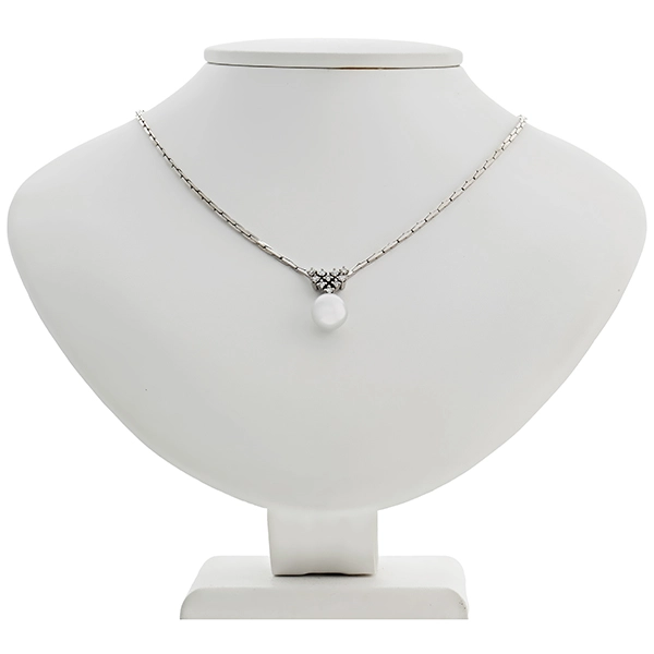 Collier, 14K, Weißgold, Brillanten