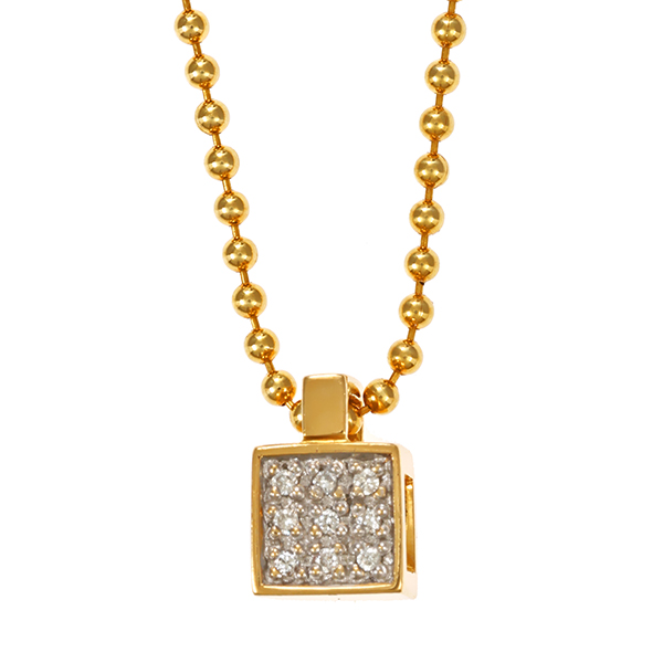 Collier, 18K, Gelb-/Weißgold, Brillanten