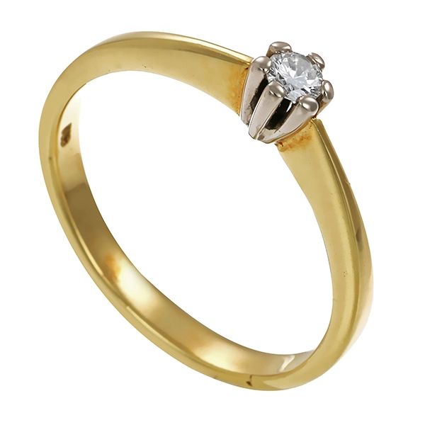 Ring, 14K, Gelbgold, Perle, Brillant