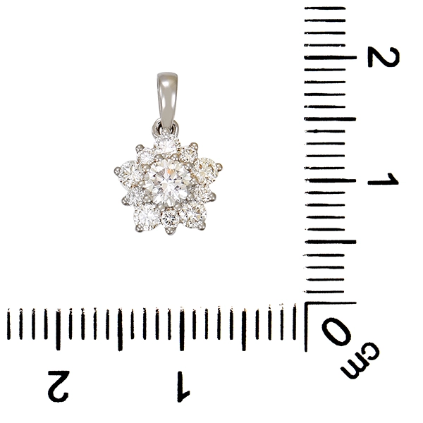 Anhänger, 18K, Weißgold, Brillanten