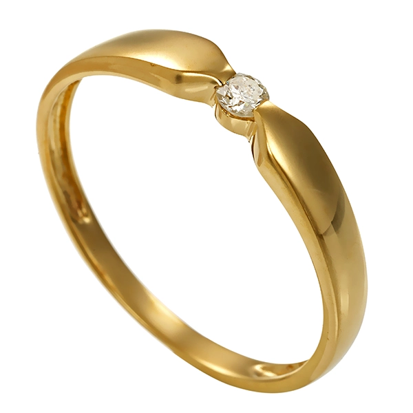 Diamantring, 9K, Gelbgold, Brillant