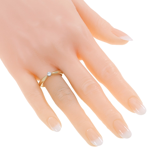 Diamantring, 14K, Gelb-/Weißgold, Brillant 0,12 ct