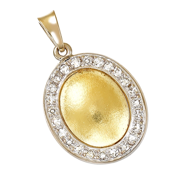 Anhänger, 14K, Gelb-/Weißgold, Diamant 0,24 ct