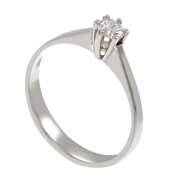 Diamantring, 14K, Weißgold, Brillant 0,20 ct