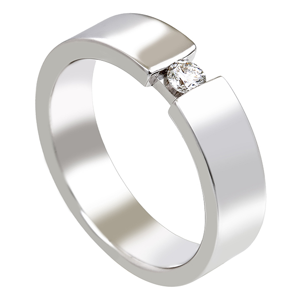 Diamantring, 14K, Weißgold, Brillant