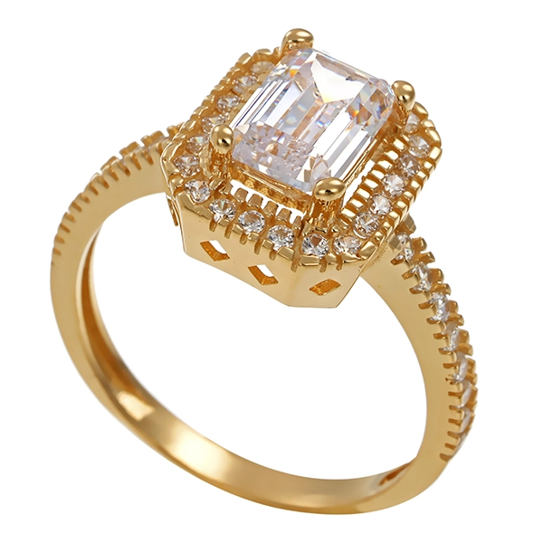 Ring, 14K, Gelbgold, Zirkonia