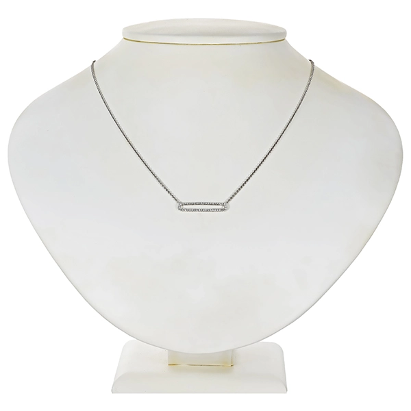 Collier, 14K, Weißgold, Brillanten