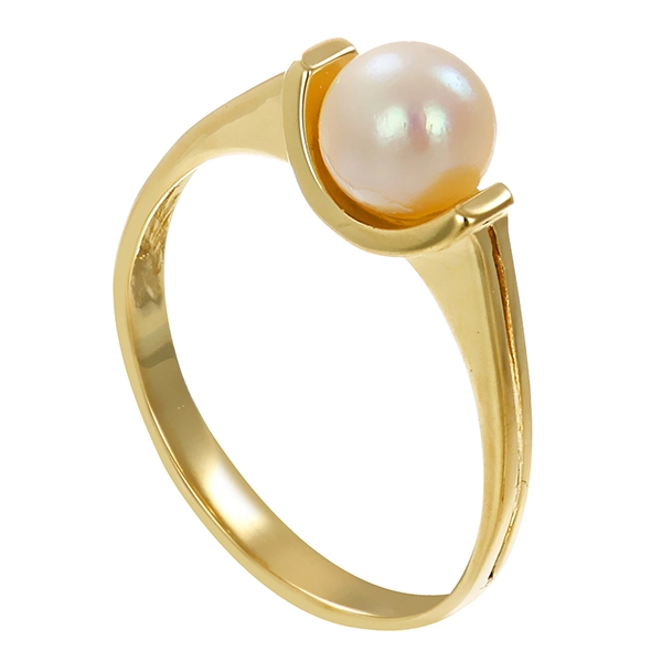 Ring, 14K, Gelbgold, Perle, U60
