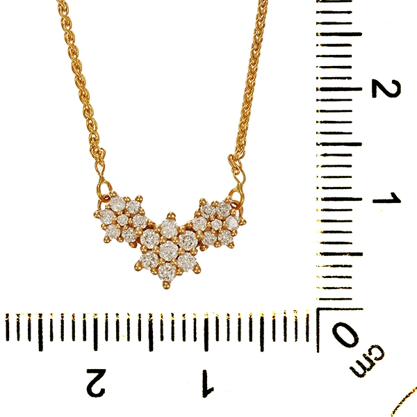 Collier, 14K, Gelbgold, Brillanten