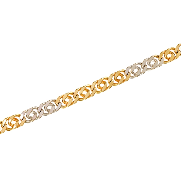 Armband, 14K, Gelb-/Weißgold, Panzer-
