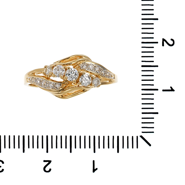 Ring, 14K, Gelb-/Weißgold, Brillanten, Diamanten