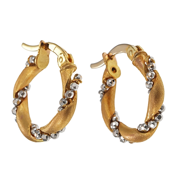 Creolen, 14K, Gelb-/Weißgold
