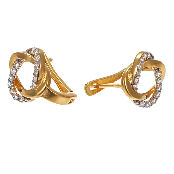 Ohrhänger, 18K, Gelb-/Weißgold, Zirkonia