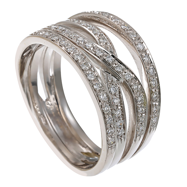 Diamantring, 18K, Weißgold, Brillanten 0,50 ct
