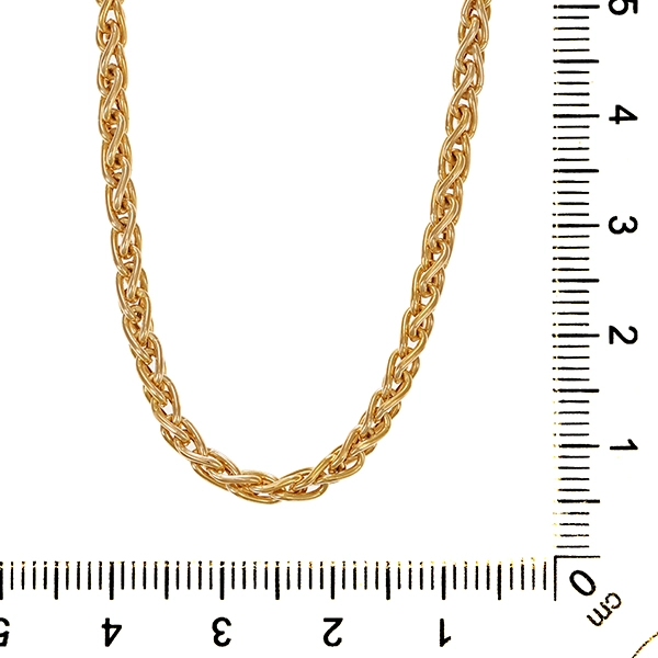 Collierkette, 9K, Gelbgold, Zopf-
