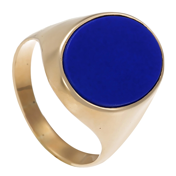 Herrenring, 8K, Gelbgold, Lapis